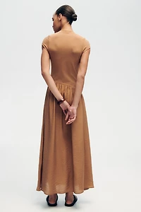 Robe asymétrique bi-matière