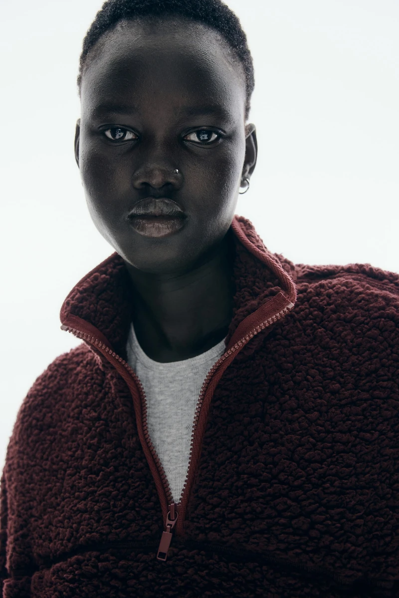 Half-Zip Teddy Fleece Sweatshirt