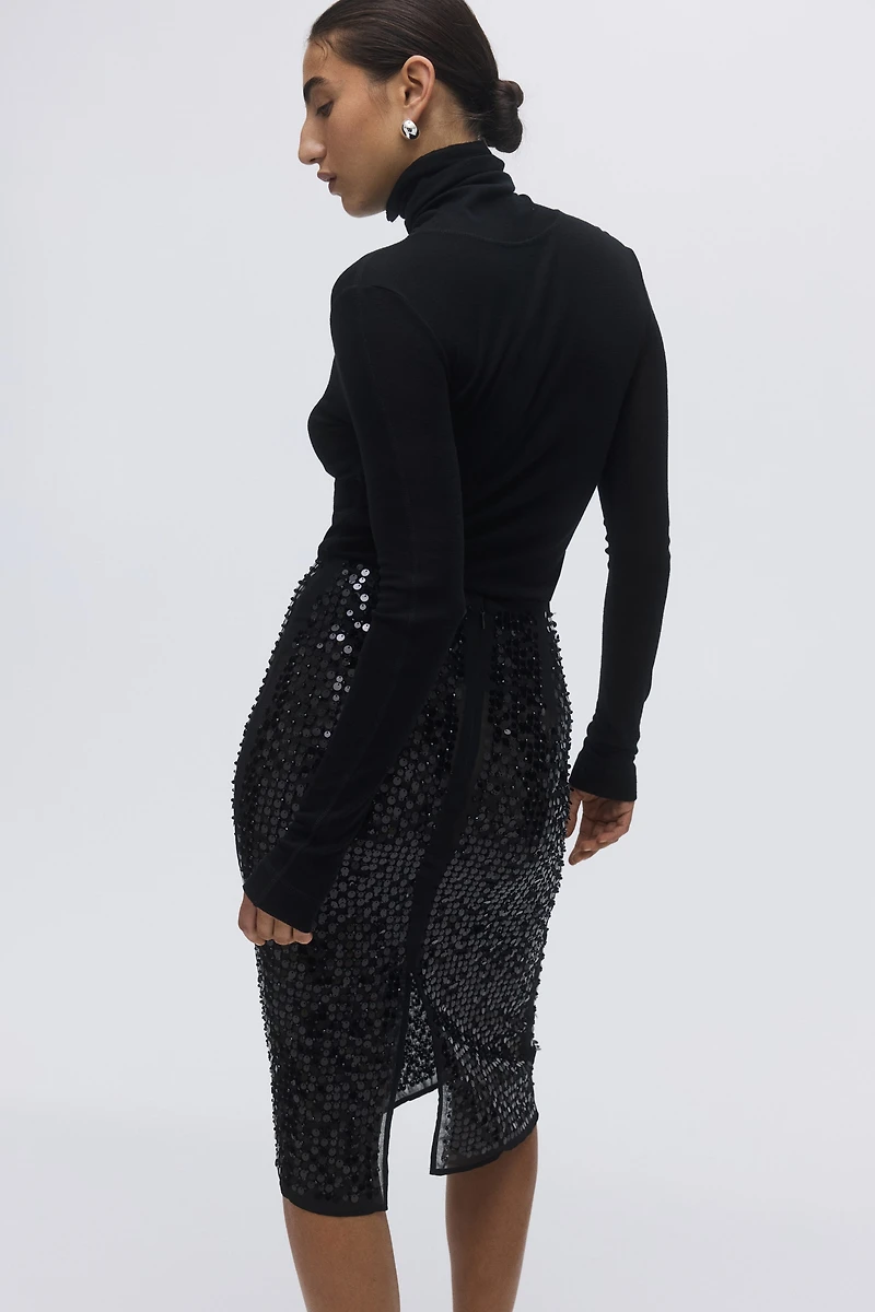 Sequined Pencil Skirt