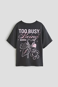 Cotton T-Shirt with Printed Motif