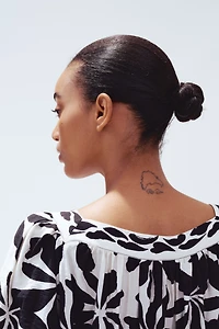 Balloon-Sleeved Tunic Dress