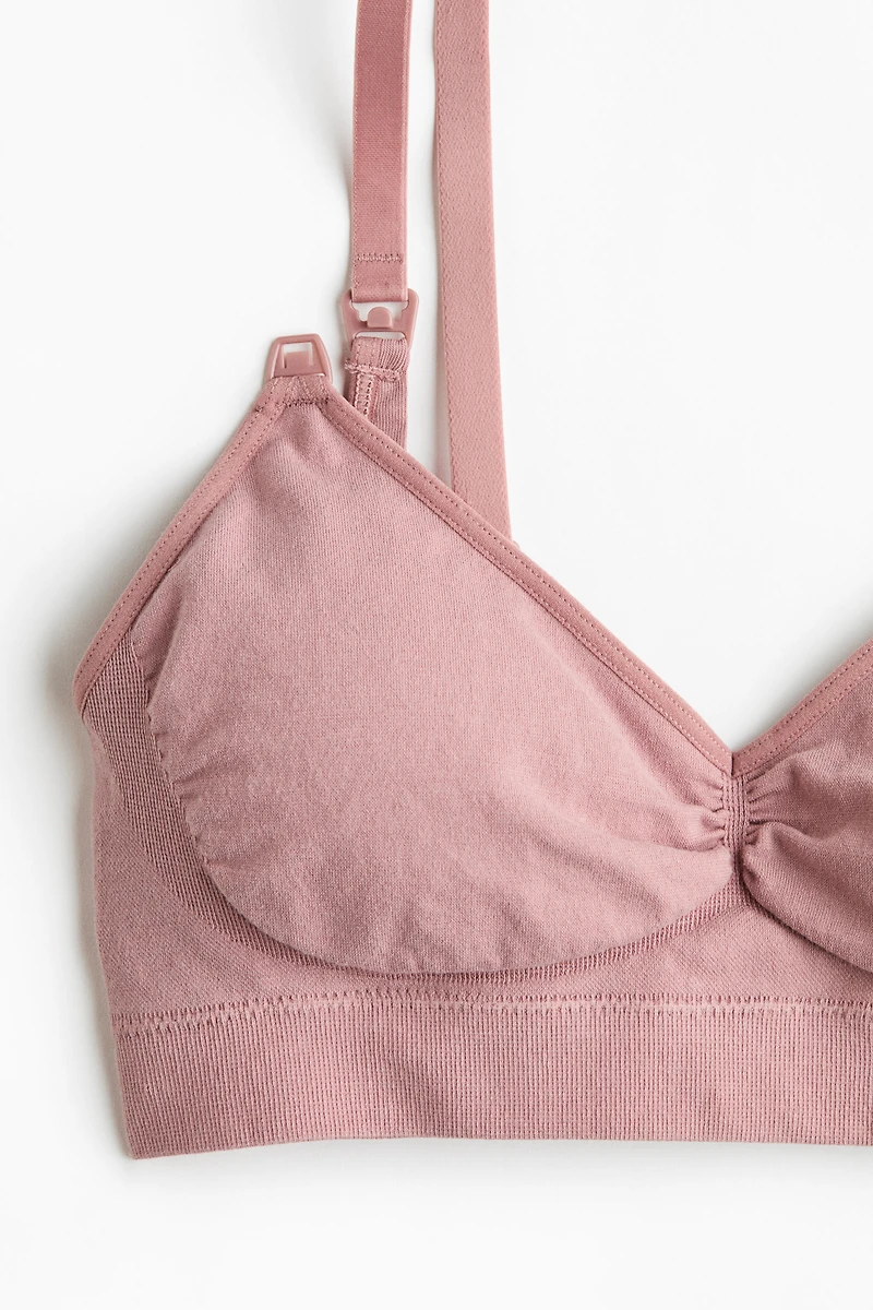 MAMA Seamless Padded Cotton-Blend Nursing Bra