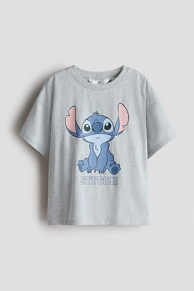 T-shirt en coton imprimé