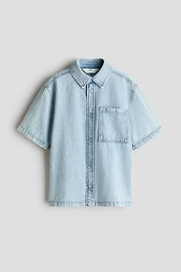 Short-Sleeved Denim Shirt