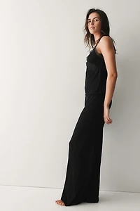 Lace-Trimmed Jersey Pajamas