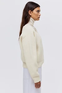 Rib-Knit Wool Sweater