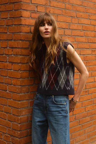 Jacquard-Knit Sweater Vest