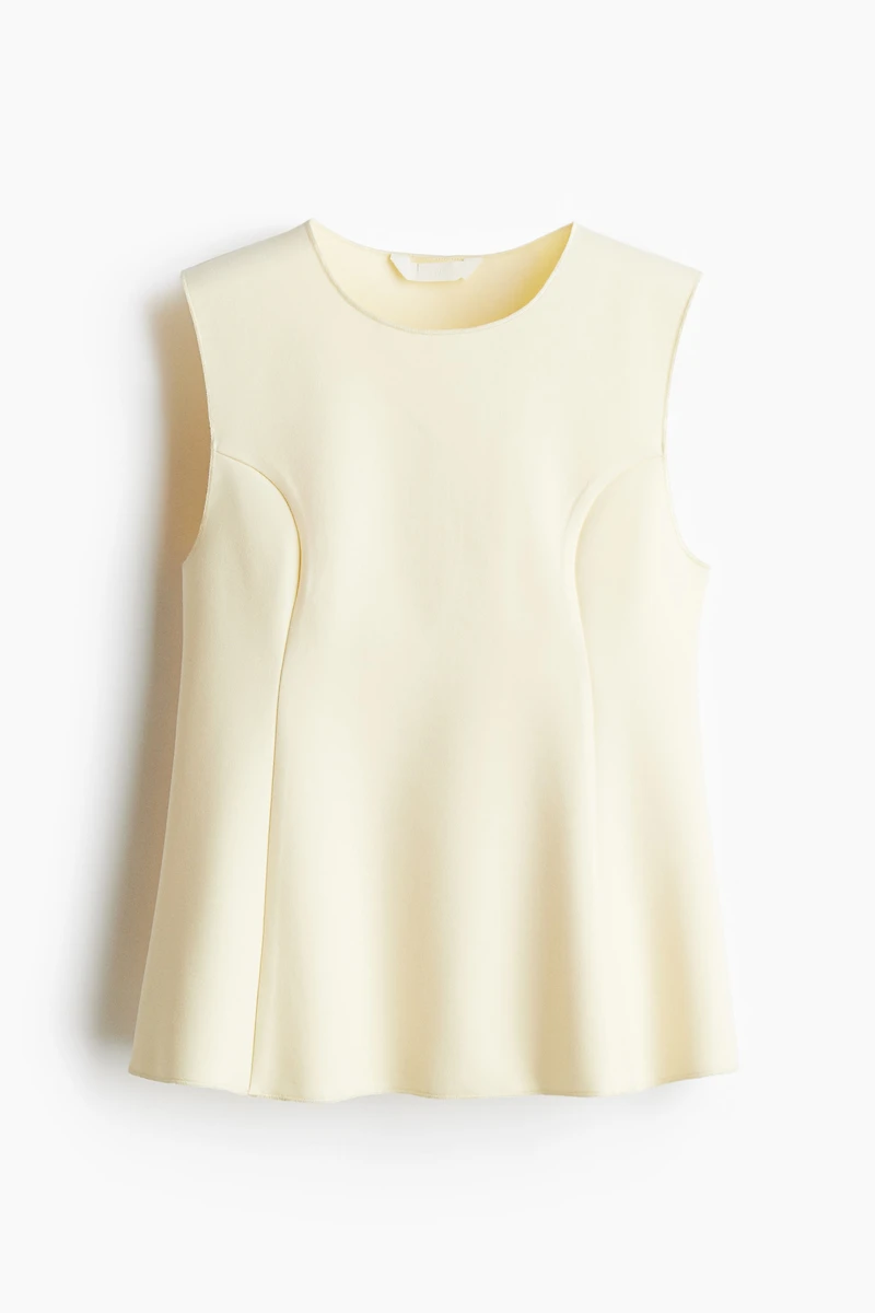 Interlock Sleeveless Peplum Top