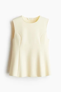 Interlock Sleeveless Peplum Top