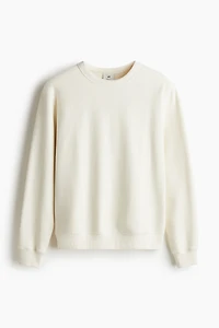 Regular Fit Herringbone-Patterned Sweatshirt