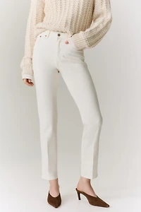 Jean droit près du corps taille haute