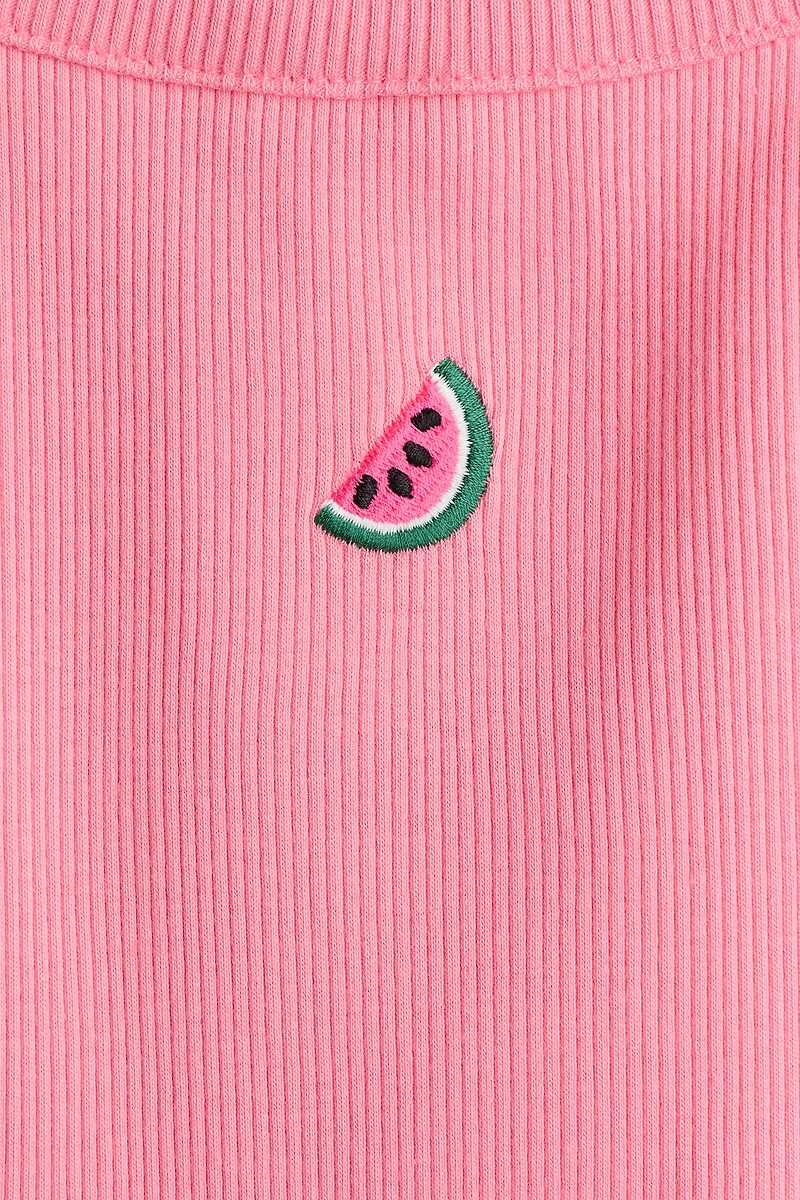 Embroidered-Detail Tank Top