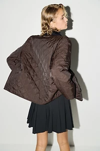 Quilted Jacket with Corduroy Collar