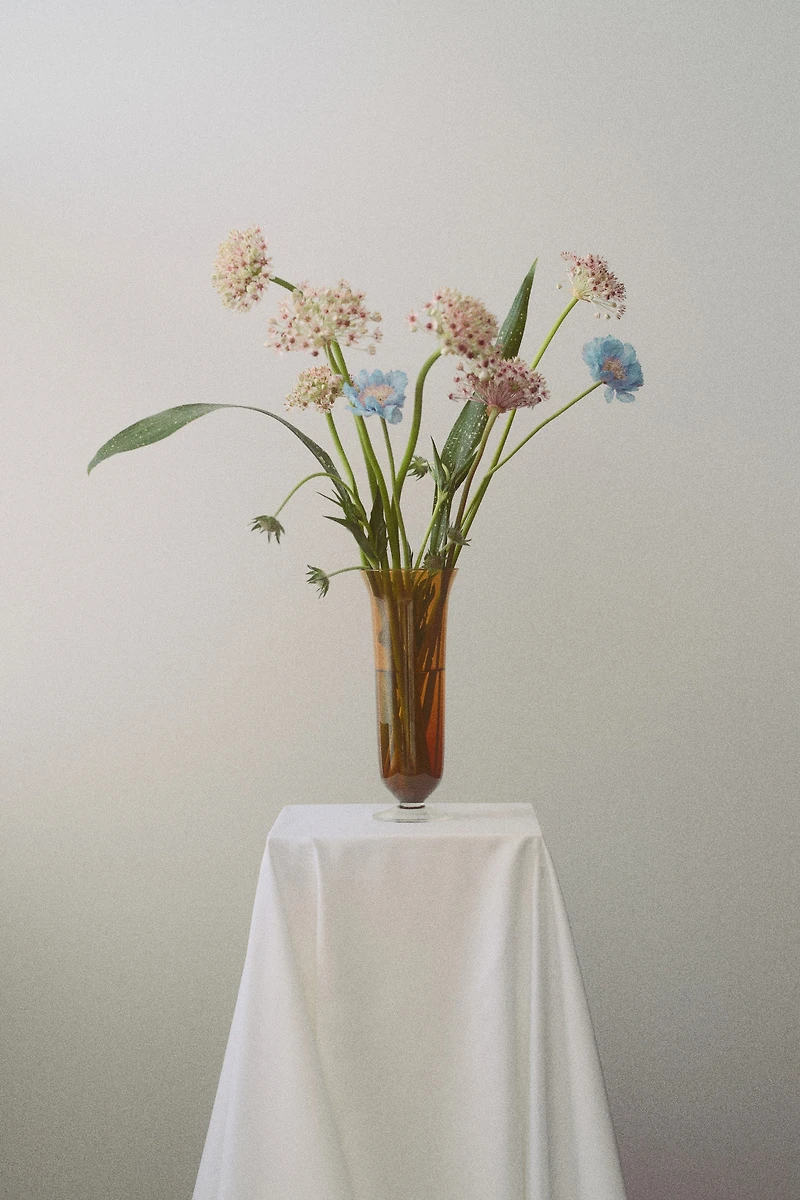 Tall Footed Glass Vase