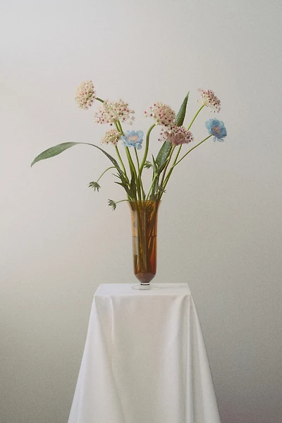 Tall Footed Glass Vase