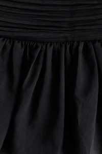 Ruched-Waist Mini Skirt