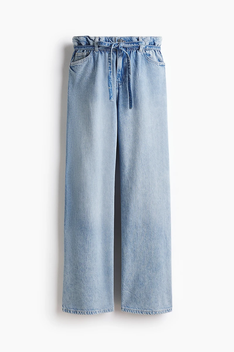 Paper-Bag Jeans with Belt