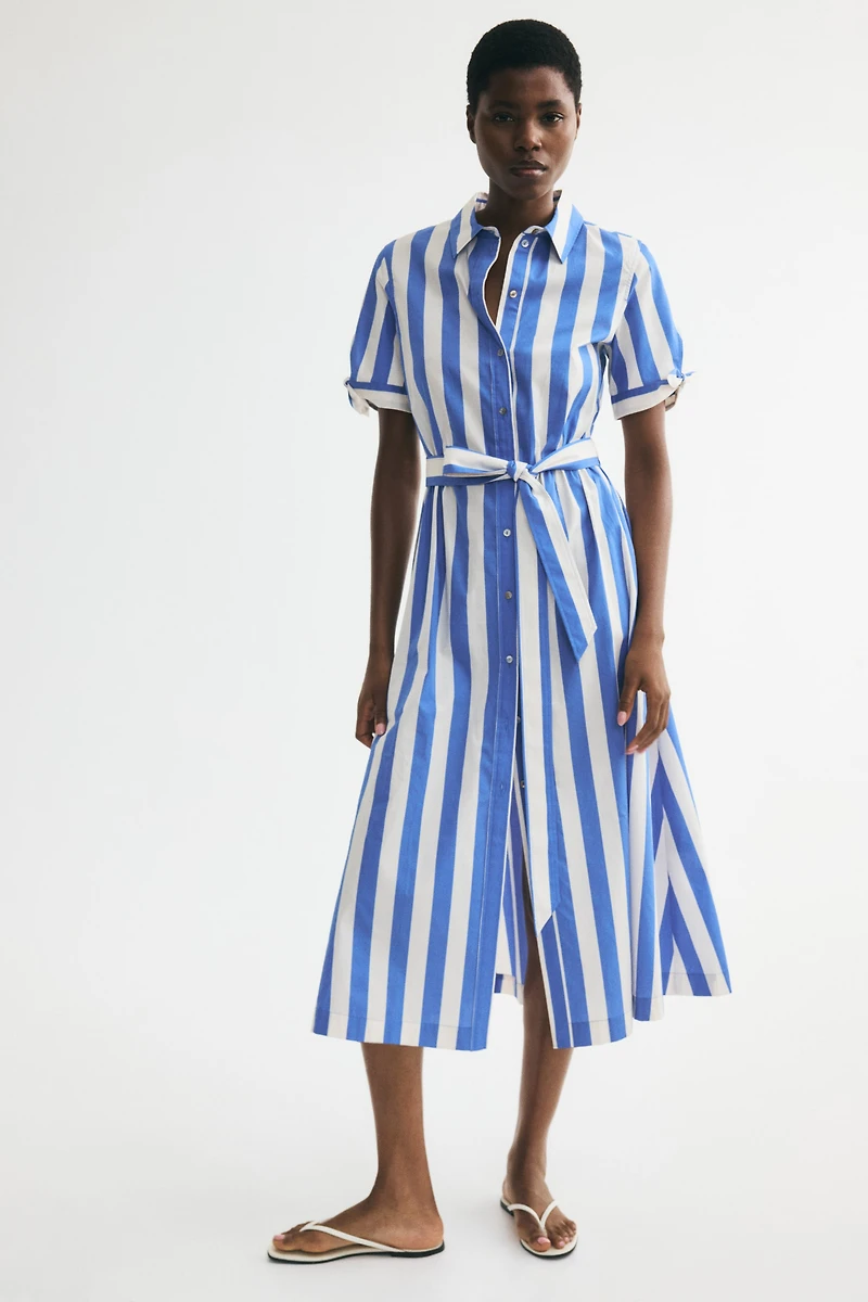 Robe chemisier à manches courtes