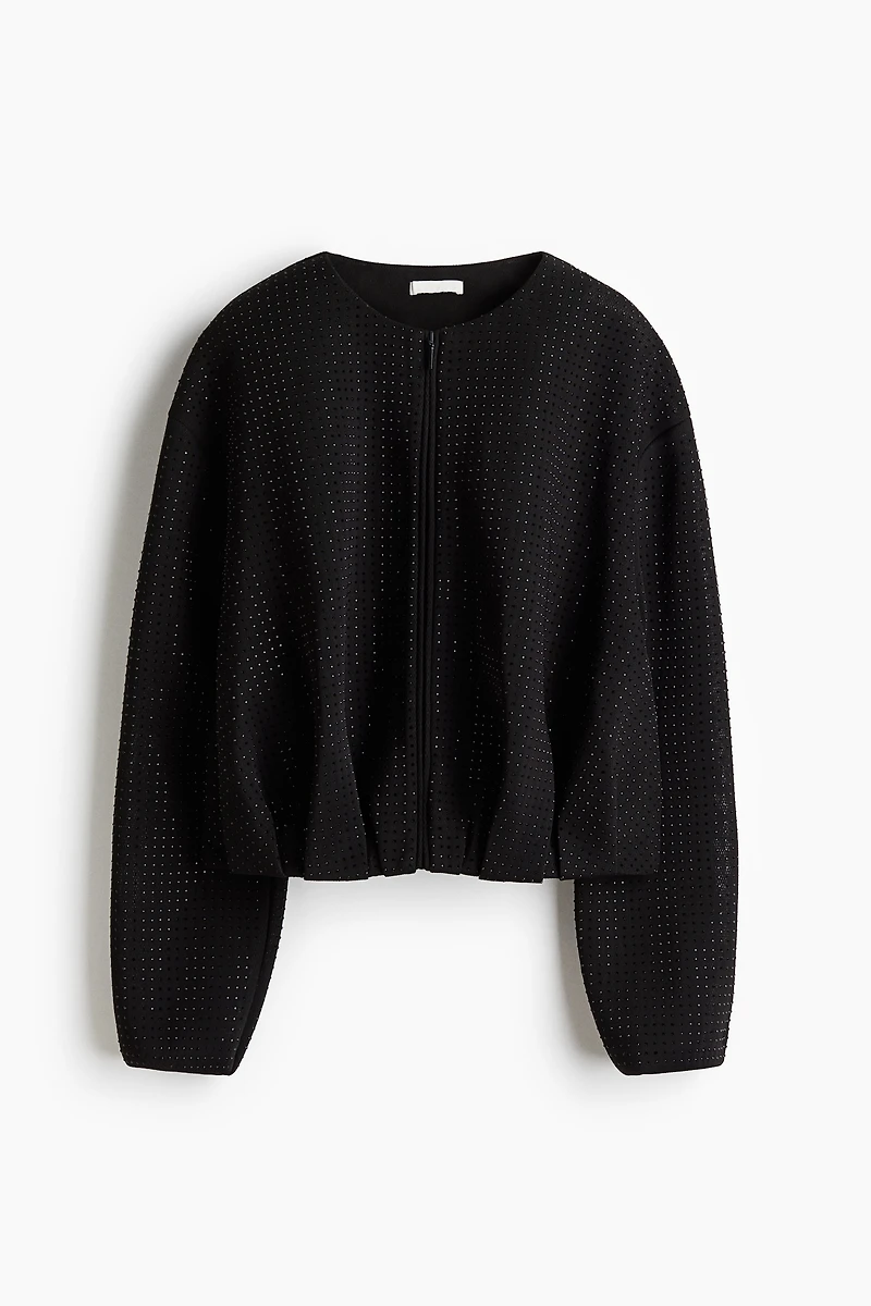 Rhinestone-embellished bomber jacket