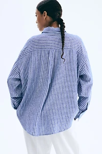 Oversized Linen-Blend Shirt