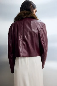 Veste courte en tissu enduit