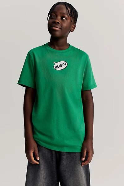 Print-motif cotton T-shirt