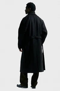 Manteau en laine mélangée avec ceinture à nouer