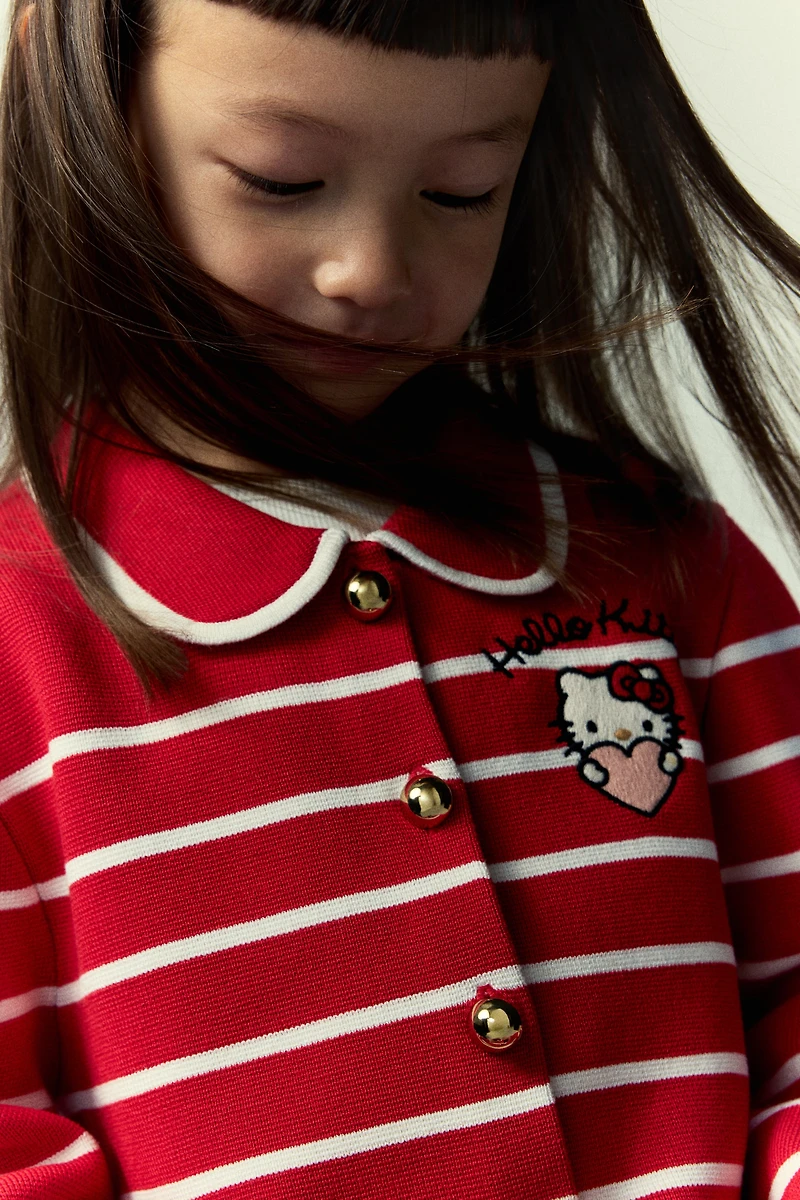 Embroidered-Detail Knit Cardigan