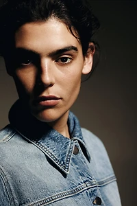 Tie-Belt Denim Jacket