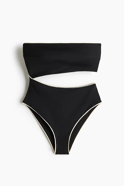 Costume de bain bandeau coussiné échancré
