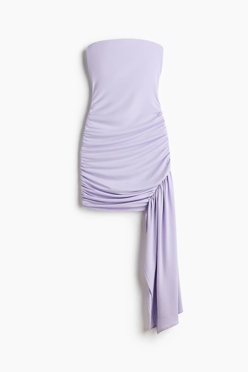 Draped-Panel Bandeau Dress