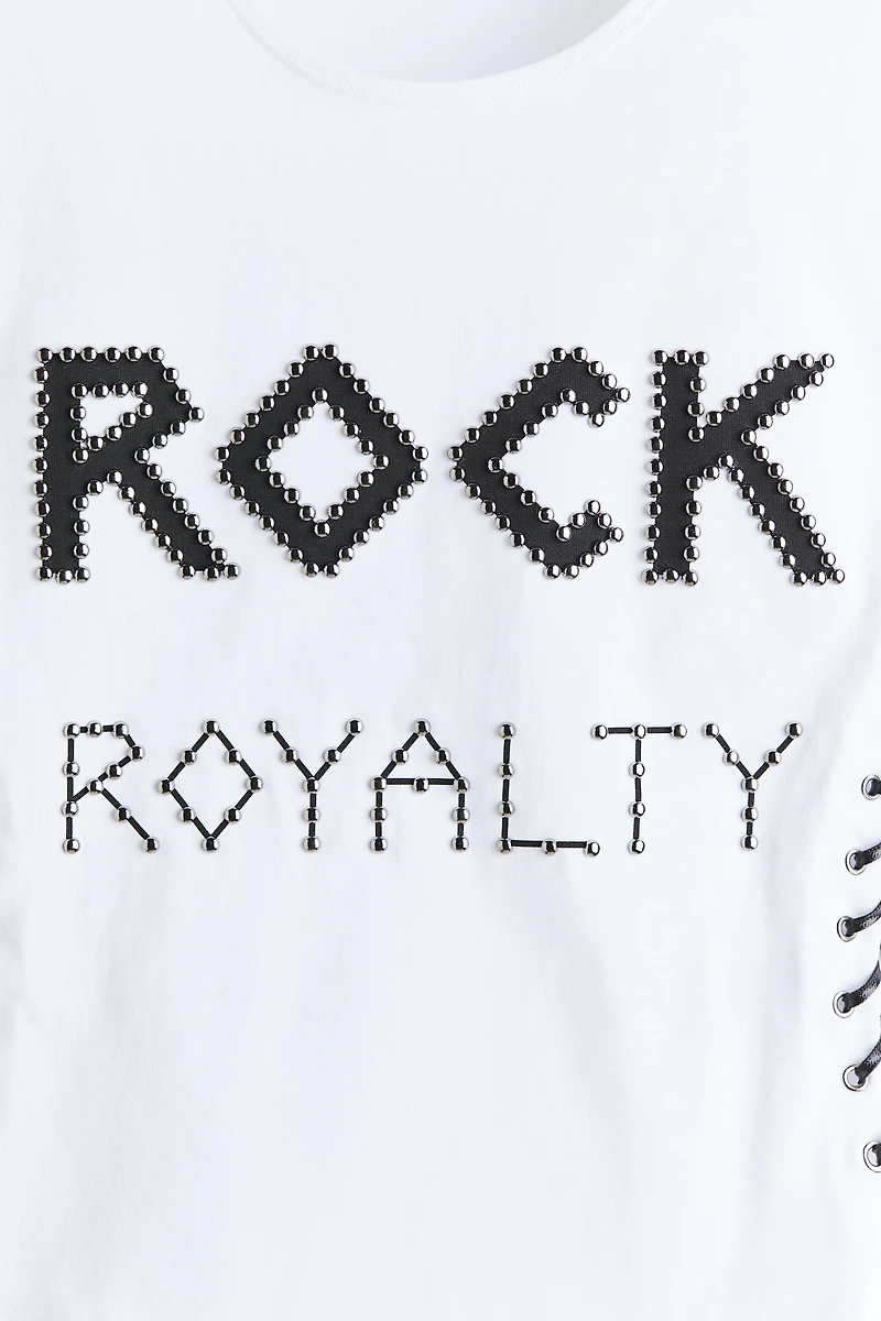 Lace-Up Studded Top