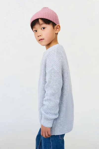 Patent-Knit Cotton Sweater