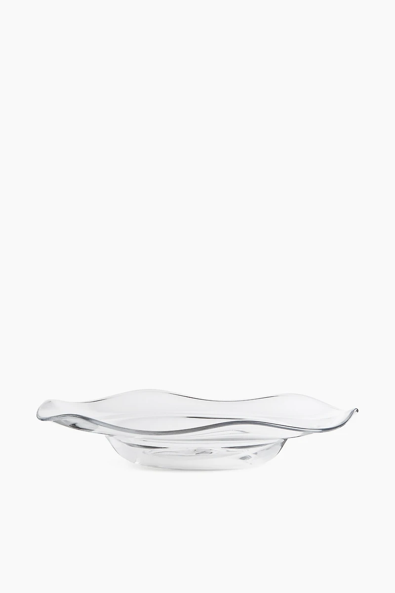 Irregular-Shaped Glass Serving Bowl