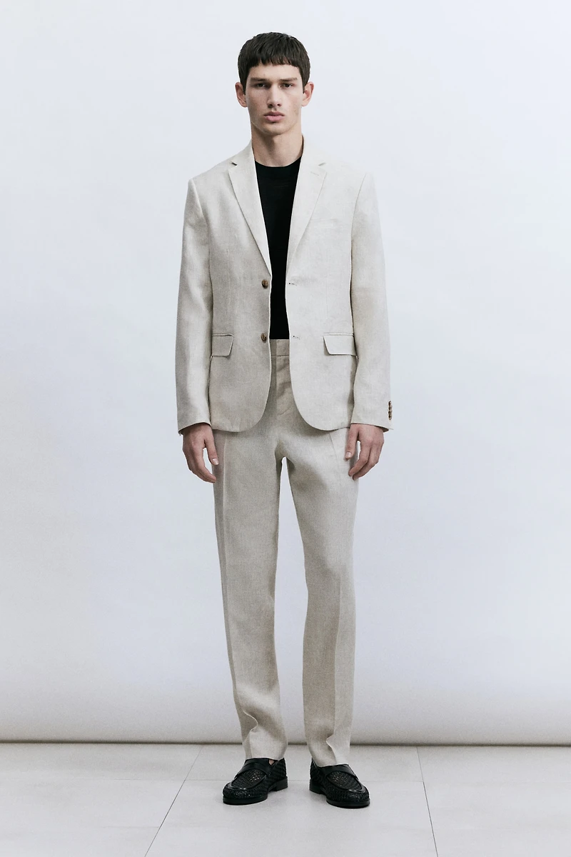 Slim-Fit Linen Suit Pants
