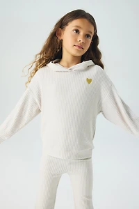 Ensemble 2 pièces en tricot côtelé et brossé