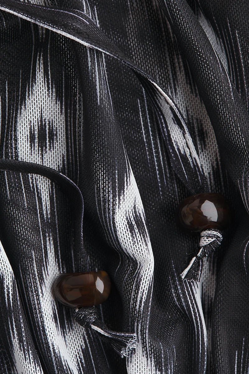 Tie-Detail Mesh Blouse