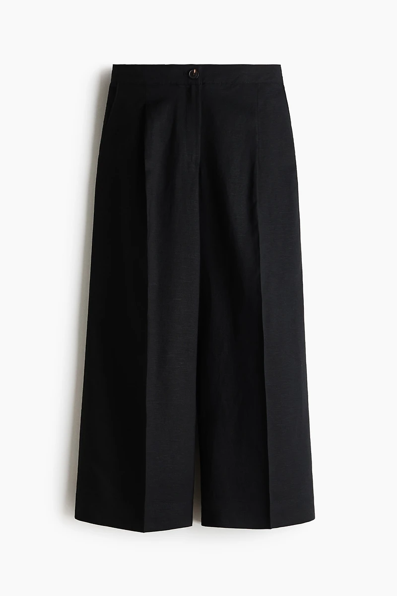Ankle-Length Linen-Blend Pants