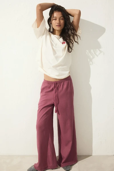 Linen-Blend Drawstring Pants