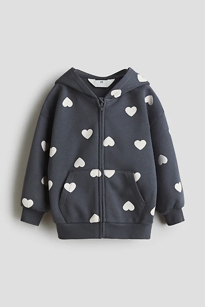 Oversized zip-through hoodie