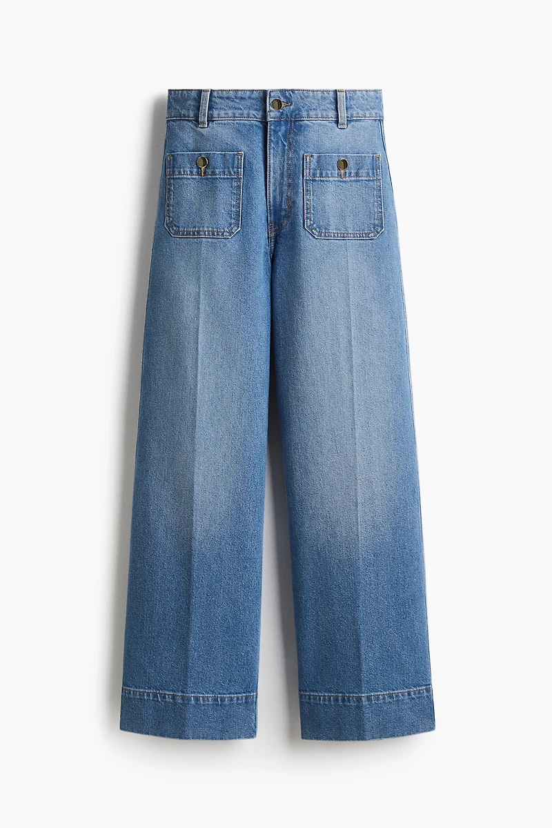Jean ample taille haute à la cheville