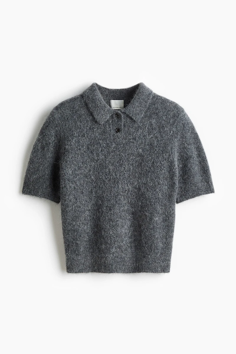 Alpaca-Blend Polo Shirt