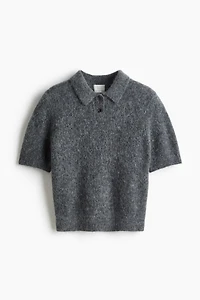 Alpaca-Blend Polo Shirt