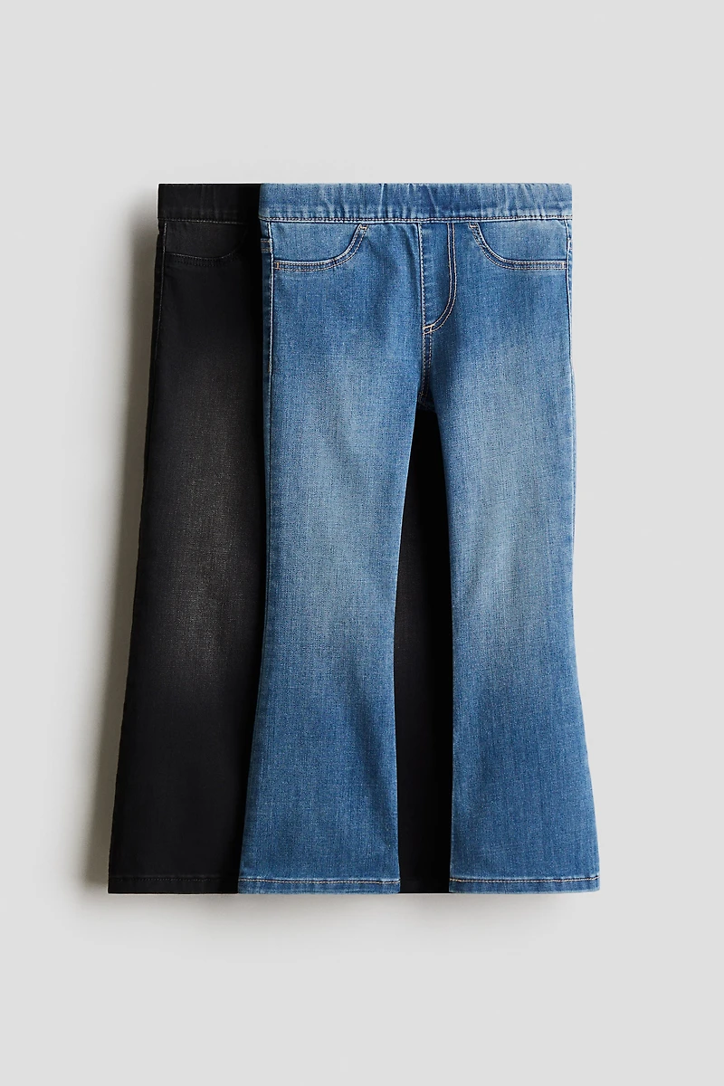 Lot de 2 collants-jeans évasés en denim
