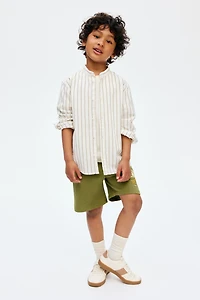 Cotton Band Collar Shirt