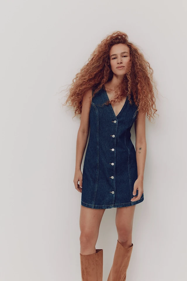 green emerald velvet dress Women's Denim Strapless Mini Dress main image 0