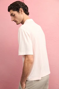 Loose-Fit Rib-Knit Resort Shirt