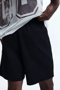 Textured jersey shorts