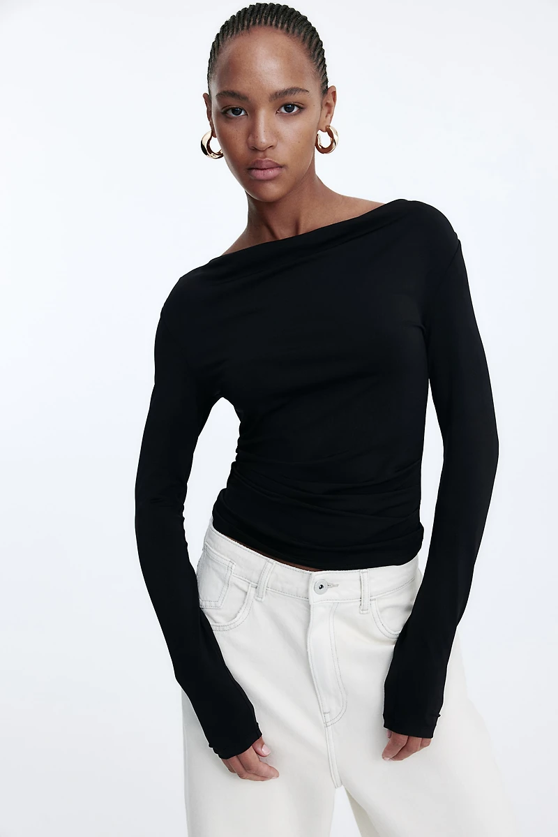 Draped Jersey Top