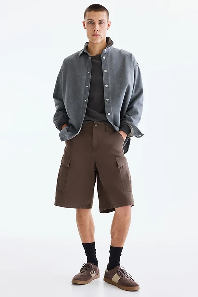 Loose-Fit Cotton Cargo Shorts